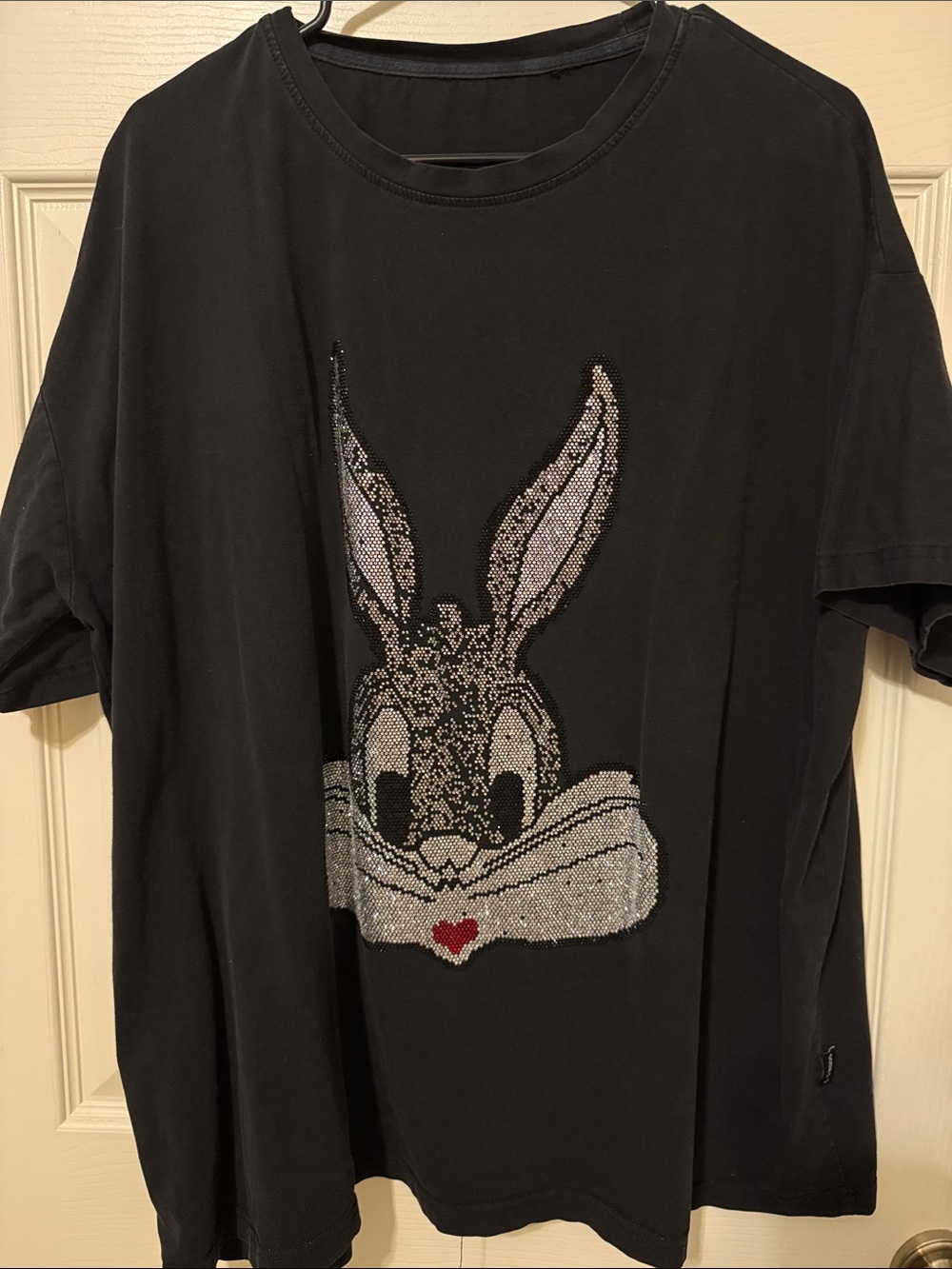 Kids Black Bugs Bunny Sequin Graphic Tee